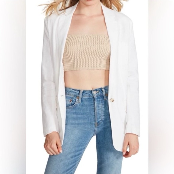 Steve Madden Jackets & Blazers - NWT Steve Madden On The Edge White Linen Blazer Size XS